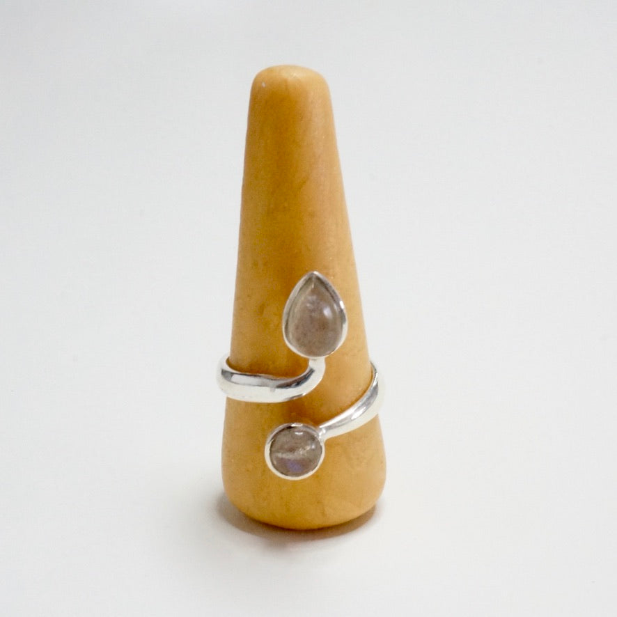 SILBERRING, GRÖSSENVERSTELLBAR labradorith, türkiser howlith, Rosenquarz, malachit, Mondstein, lapislazuli, rhodolith,