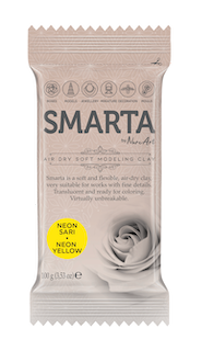 lufttrocknender Ton, Smarta airdryclay neon yellow, neon gelber Ton