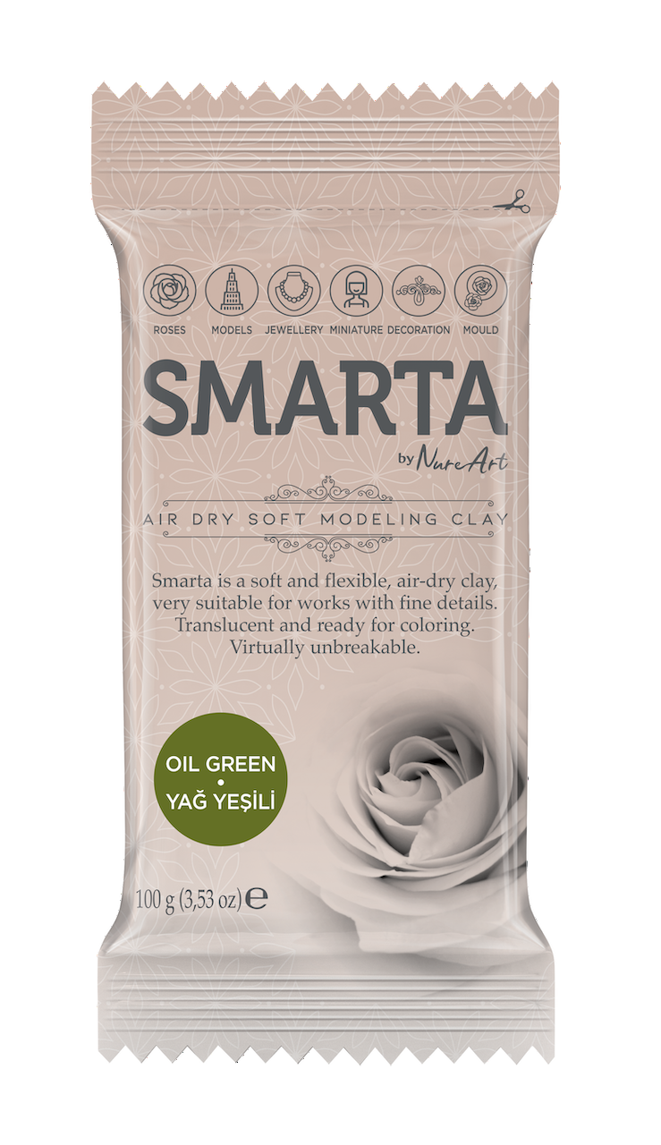 lufttrocknender Ton, Smarta airdryclay olivegreen, olivgrüner Ton