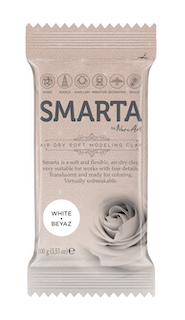 lufttrocknender Ton, Smarta airdryclay white,  weisser Ton