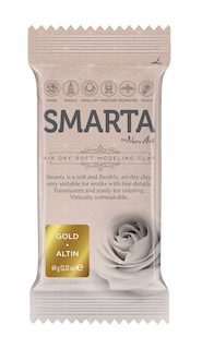 lufttrocknender Ton, Smarta airdryclay gold,  Ton in gold metallik